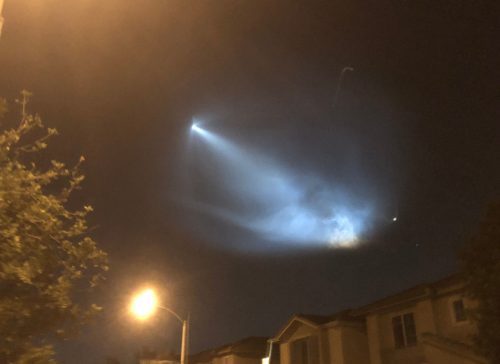 A SpaceX rocket launch lit up the sky over Southern California on Sunday night. Staff photo, Brian Rokos