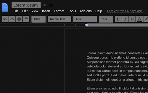 Google Docs Darkmode