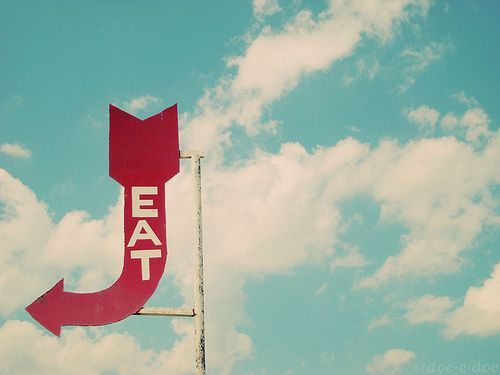 Eat Road Sign