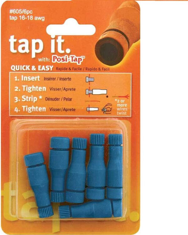 Lockitt Posi-Tap 6pc pack #605/6 16-18 awg Blue